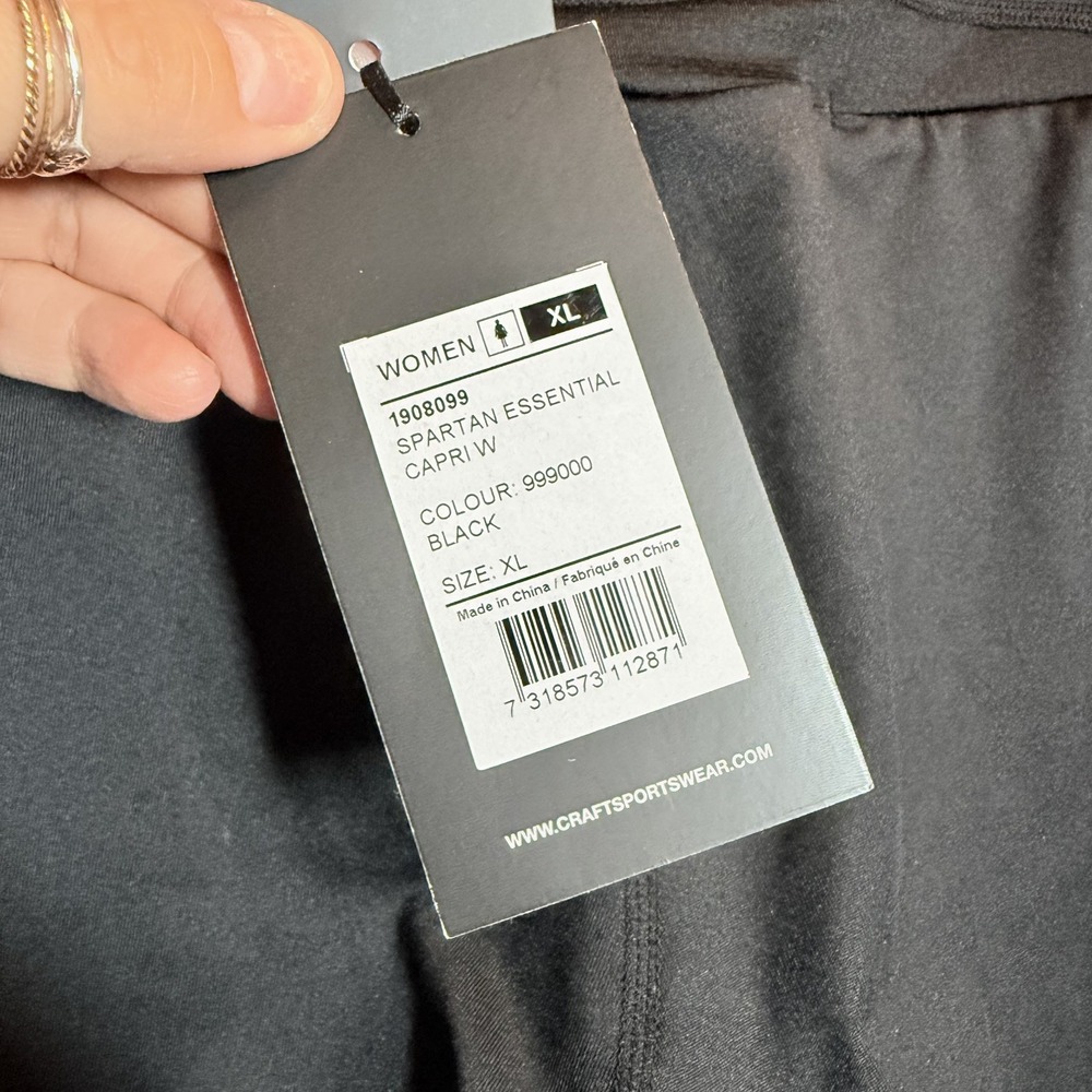 Spartan By Craft Essential Black Capri Leggings Reflective NWT Women's Sz XL - Picture 3 of 7